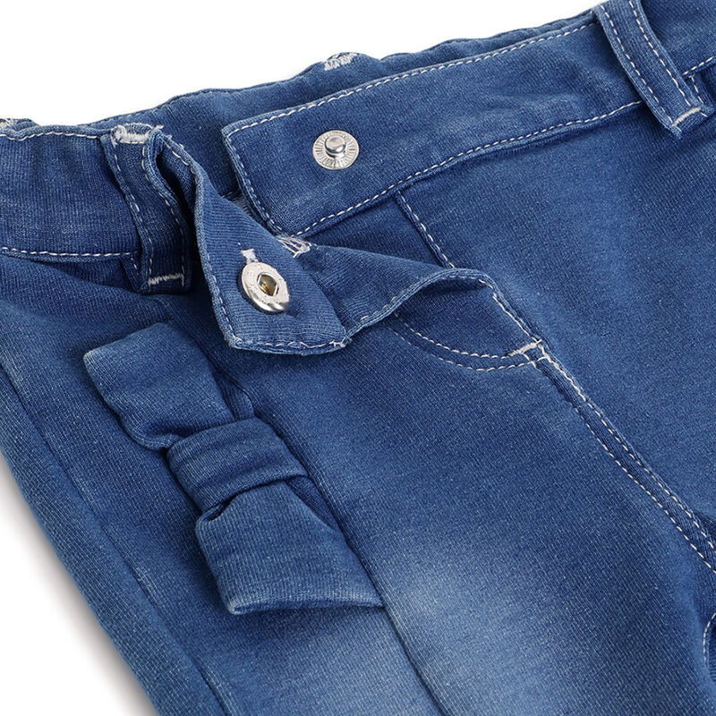 Girls Medium Blue Solid Jeans image number 2